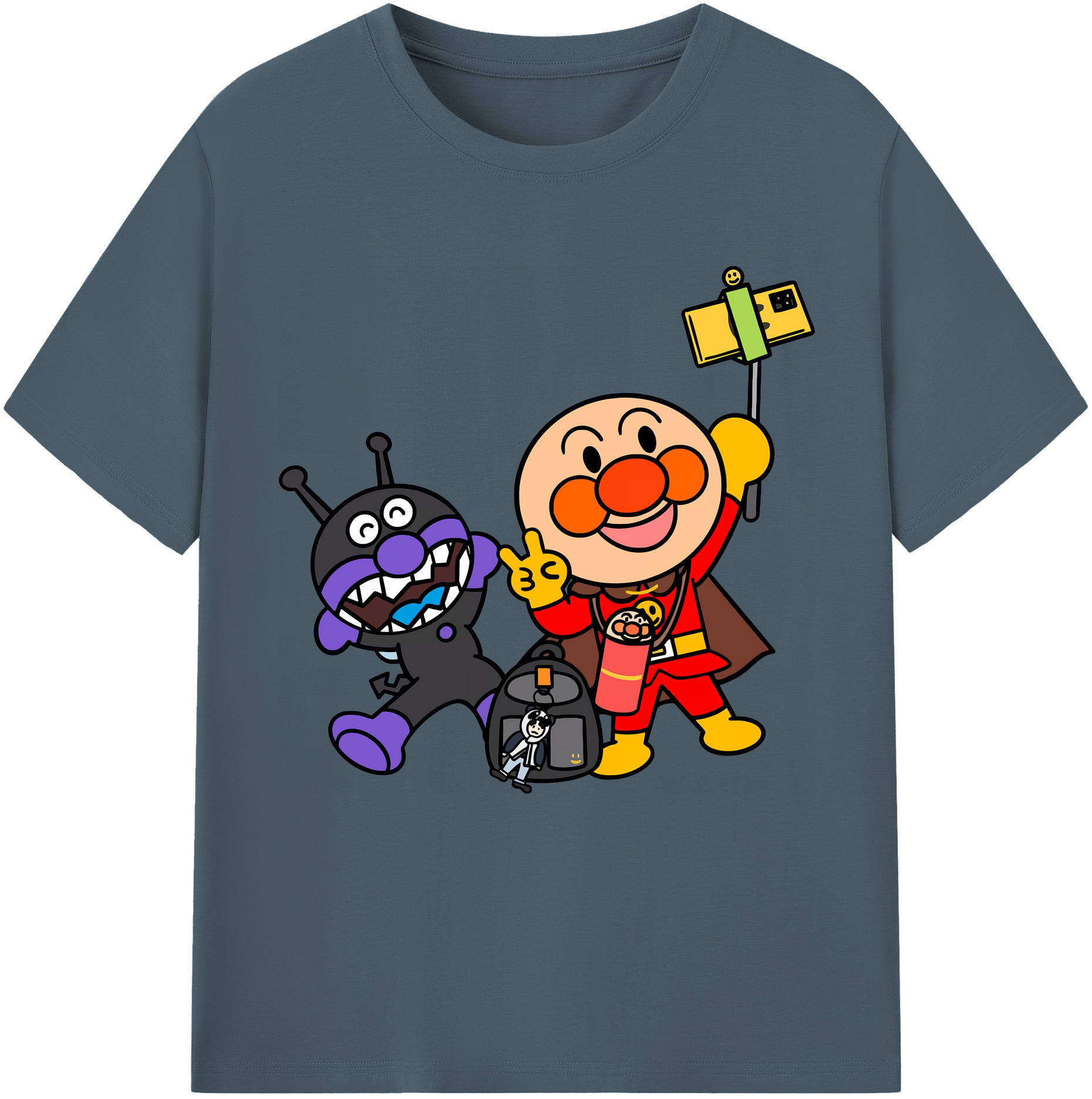 （画像用） アンパンマン Anpanman 綿100％半袖Tシャツ（フロントプリント）